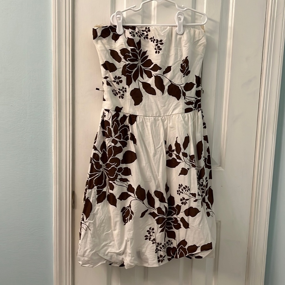 Cute brown and white dress. Size small